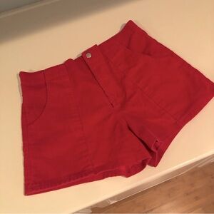 Vintage West Coast Ways Red Corduroy Snap & Zip closure 3-Pocket shorts